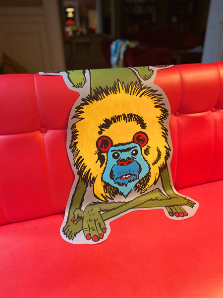 " LE SINGE À CRÊTE " CARPETTE CRÉTINE