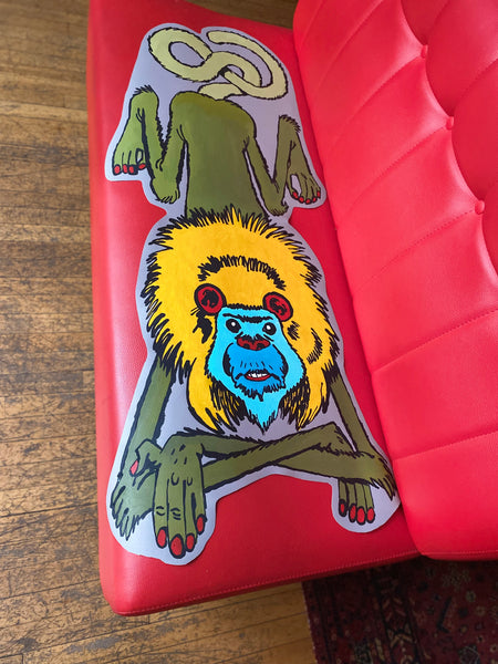 " LE SINGE À CRÊTE " CARPETTE CRÉTINE
