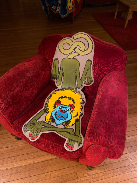 " LE SINGE À CRÊTE " CARPETTE CRÉTINE