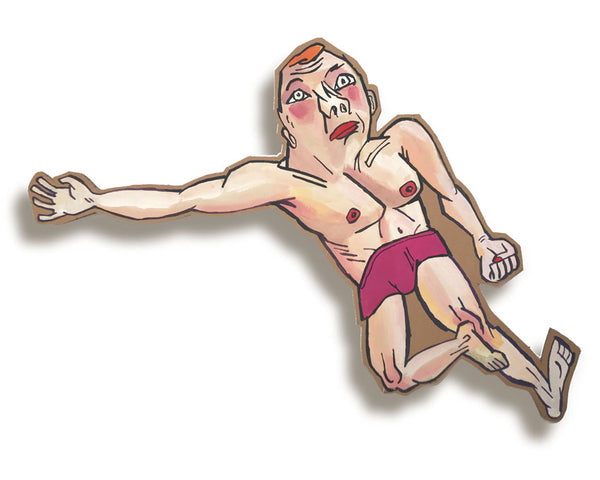 BAIGNEUR AU MAILLOT ROSE SOUTENU